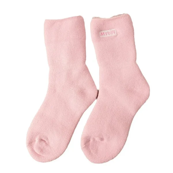1 paio di calzini per le gambe alla moda pelosi e solidi per la neonata del ragazzo inverno autunno caldo calzino al polpaccio ispessimento calzini centrali per bambini antivento 5