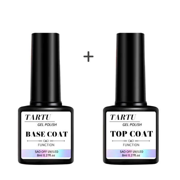 1 pz/2 pezzi/3 pezzi 8 ml set funzionale per nail art in gel con rivestimento base e top coat con diamanti, top opaco, soak off per lo strumento di progettazione di nail art 2