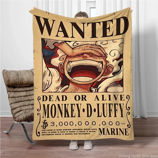 Coperta anime giapponese One Piece per bambini, calda e morbida coperta per divano letto, adatta per regali souvenir di compleanno 2
