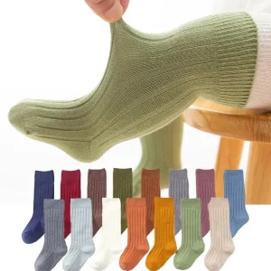 Nuovi calzini per bambini e ragazzi Calzini a tubo lungo alto al ginocchio a righe per ragazze Calzini per stivali Scaldamuscoli per bambini Calzino casual per bambini 1
