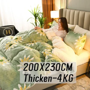 Nuova coperta calda invernale super spessa per letto Coperte ponderate in cashmere di agnello artificiale Trapunta morbida e confortevole 1