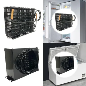 Condensatore per frigorifero congelatore Attrezzatura compatta industriale Scambiatore di calore professionale fai-da-te Radiatore di raffreddamento ad aria con guscio 1