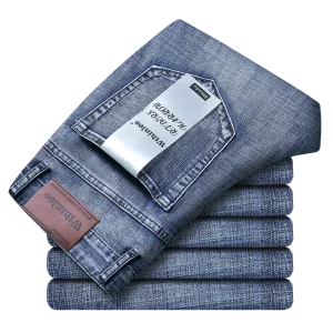 Jeans da uomo d'affari Casual Dritto Stretch Moda Classico Blu Pantaloni da lavoro in denim Maschile WTHINLEE Marchio di abbigliamento Taglia 28-40 1