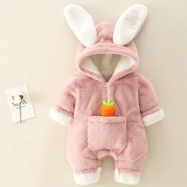 Pagliaccetti per bambini Inverno Caldo pile di corallo Neonato Vestiti per bambina Cartone animato Coniglio Cappotti Tuta infantile Tuta per animali Pigiama mavera옷 2