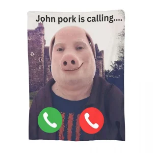 John Pork sta chiamando Coperta morbida e calda in flanella, copertura versatile per letto, soggiorno, picnic, viaggio, divano di casa