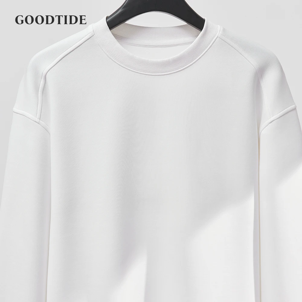 Felpa con cappuccio da uomo vintage in tinta unita Jaet Autunno Casual Loose Fit Youth Faion Long Sve round Ne Felpa per coppie Pullover 6