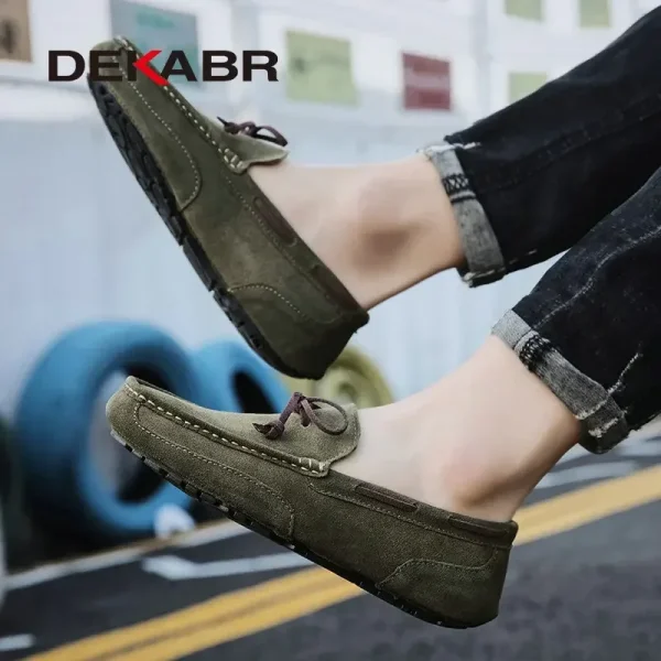 DEKABR Scarpe da uomo in vera pelle di marca di lusso Casual Slip On Mocassini formali da uomo Mocassini Scarpe da guida maschili Mocassini caldi 5
