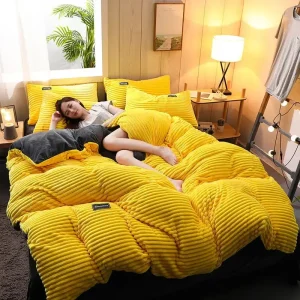Morbido e caldo peluche Copripiumino invernale 220x240 Velluto in pile Coppia Copripiumino Letto matrimoniale Set biancheria da letto di lusso Queen King Size 1