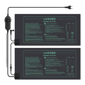 Luxbird 2 confezioni di tappetino riscaldante con termostato per serra interna, tappetino riscaldante impermeabile per idroponico, produzione di birra fatta in casa, rettili Terrariu 1