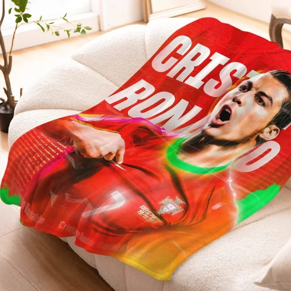 Coperte per divano per l'inverno Cristiano Ronaldo Caldo letto al ginocchio in pile Personalizzato da campeggio Soffici coperte morbide Biancheria da letto in microfibra King Size 3
