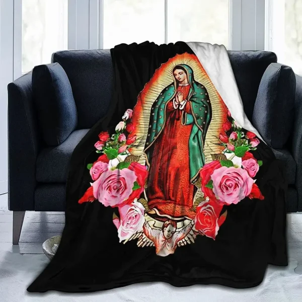 Coperte in flanella cristiana della Vergine Maria, letto leggero e sottile, Queen King e Twin Size, per casa e ufficio 6