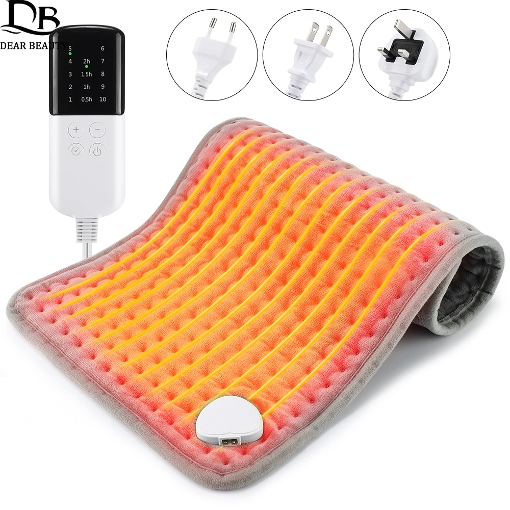 Coperta riscaldante elettrica 10 livelli Riscaldamento rapido Gambe Addome Piede Mano Scaldino invernale Tappetino riscaldato Coperte termiche per divano letto 1