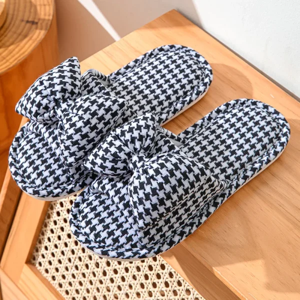 Pantofole Casual donna casa Bowknot scarpe firmate appartamenti da donna tendenza moda Indoor elegante piattaforma calzature casa Open Toe 6