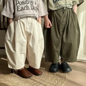 8993 pantaloni per bambini 2024 primavera estate nuovi pantaloni Casual da ragazzo vestiti di cotone 1-10 anni pantaloni per bambini 1