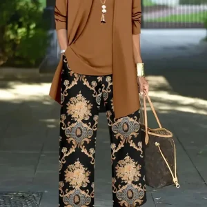 Plus Size 1XL-5XL Set di abbigliamento da donna dimagrante ampio e dimagrante alla moda autunno inverno da donna 1