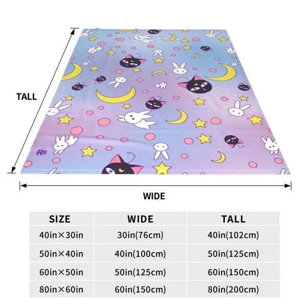 Coperta super morbida da viaggio per ufficio S-Sailor M-Moon Anime C Coperta da tiro Copriletto in flanella per camera da letto Novità Copridivano per divano letto 5