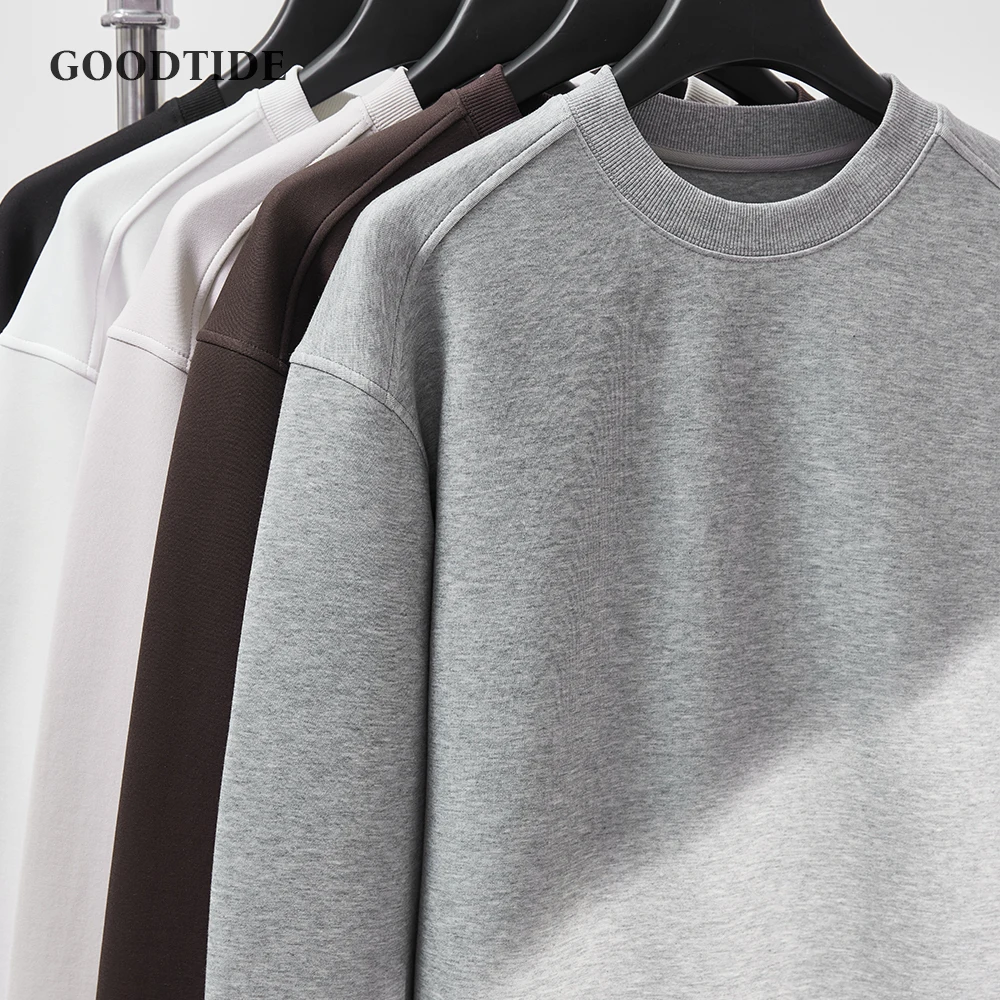 Felpa con cappuccio da uomo vintage in tinta unita Jaet Autunno Casual Loose Fit Youth Faion Long Sve round Ne Felpa per coppie Pullover 2