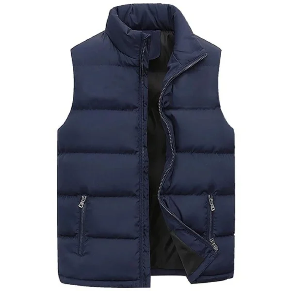 Giacca da gilet da uomo Giacche calde senza maniche Cappotto invernale con cerniera impermeabile Colletto alla coreana autunnale Gilet casual Abbigliamento di marca 4
