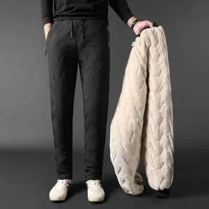 Pantaloni invernali da uomo all'esterno pantaloni da jogging caldi addensare pantaloni sportivi da uomo pantaloni in pile Streetwear pesanti pantaloni da uomo 1