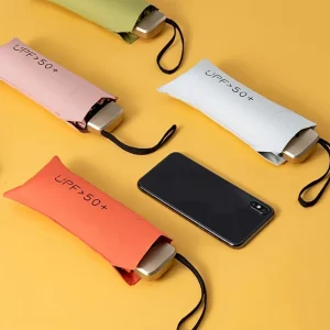Mini Ombrello a capsula Ombrello da pioggia tascabile piccolo Pieghevole Protezione dai raggi ultravioletti UV Ombrello a doppio uso ultraleggero soleggiato e piovoso 1