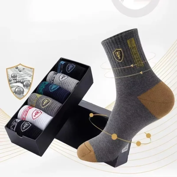 10 paia di calze sportive in cotone traspirante da uomo in fibra di bambù autunno e inverno calzini da uomo assorbimento del sudore deodorante business Sox 3