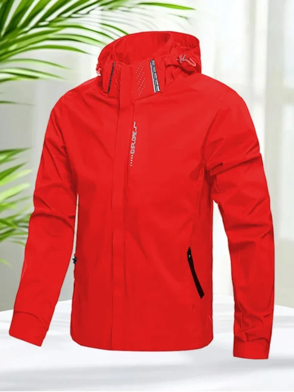 Giacca impermeabile da uomo Giacca a vento da esterno Giacca con cappuccio rimovibile con zip intera Cappotti da uomo leggeri Softshell Capispalla Primavera Autunno 5