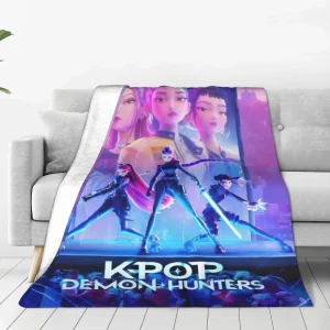 K pop Demon Hunters Coperte Coperta calda di qualità Coperta invernale per ragazze Ragazzi Divano Sedia Copriletto divertente 1