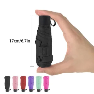 Ombrello pieghevole antivento piccolo da donna ultraleggero Mini Pocket Ombrello da viaggio compatto da pioggia Ombrello per protezione solare Ombrello da esterno 1