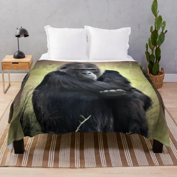 Gorilla Throw coperta muscle Animal King Kong decorativo morbido caldo accogliente flanella peluche getta coperte per biancheria da letto divano divano 4