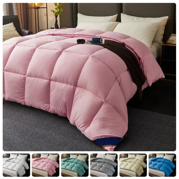 Piumino invernale caldo addensato 100% cotone Imbottitura viso Trapunte in fibra 150x200 cm Piumino bianco per dormire a casa 1pz 1