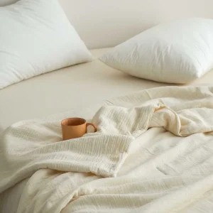 Trapunte giapponesi Trapunte in garza di cotone e lino Imbottitura in fibra di poliestere Coperta rinfrescante semplice Trapunte per letto matrimoniale sottili e solide 1