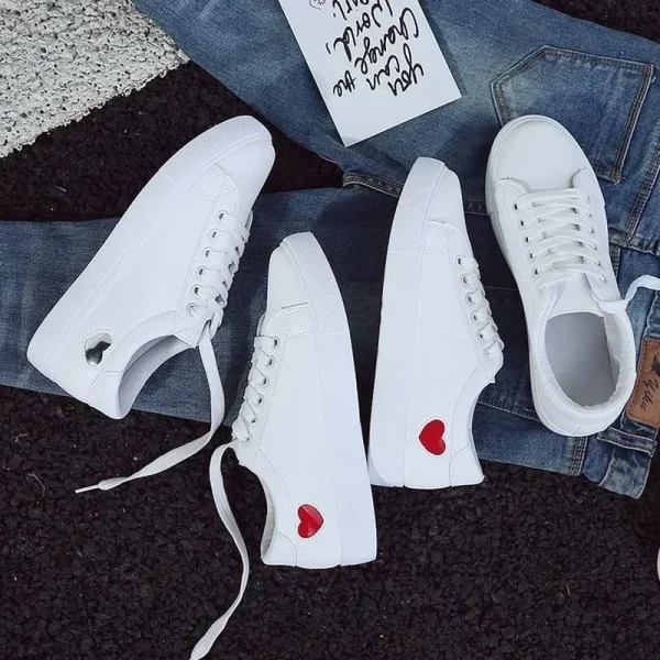 *2025 Nuovo nella moda Casual Scarpe da ginnastica bianche Scarpe da donna per scarpe da donna Estate PU Scarpe basse in pelle con plateau Zapatillas Mujer 5