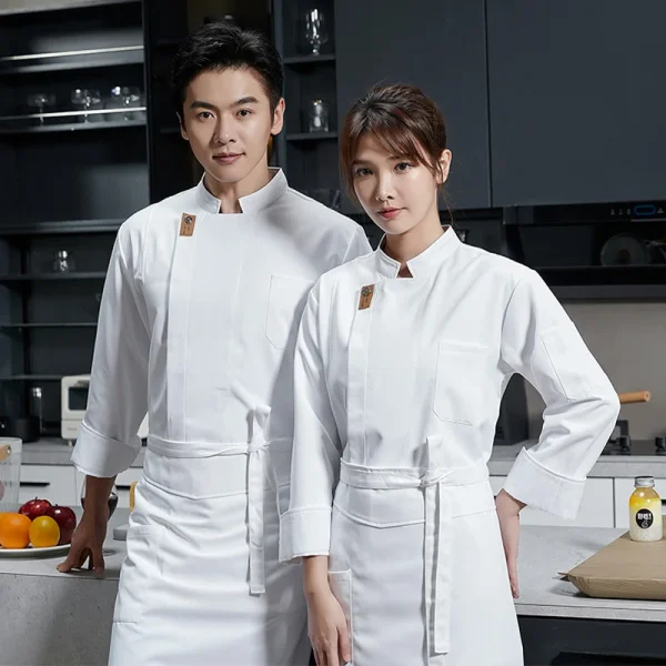 Abiti da lavoro per chef professionale Catering Abiti da cucina Top Ristorante Uniforme Camicia da cucina Giacca da cuoco dell'hotel Tuta da cameriere 5