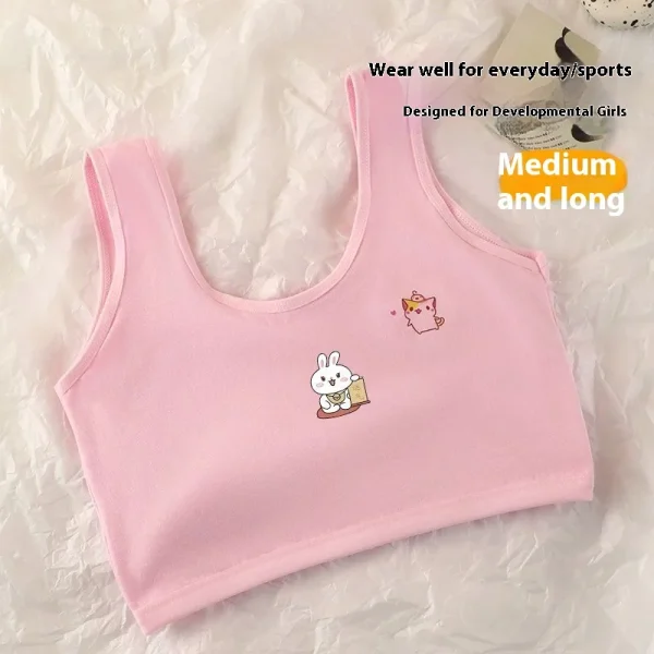 Nuove ragazze Big Boy Canottiera in cotone Studenti delle scuole medie 8-12-16 anni Ragazze Intimo Studente Biancheria intima Reggiseno Canotta 3
