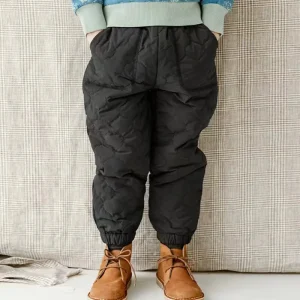 Pantaloni in cotone trapuntato per bambini autunno/inverno 2025 Nuovo stile in pile a forma di zucca addensato caldo pantaloni antivento Pantaloni per bambini 1
