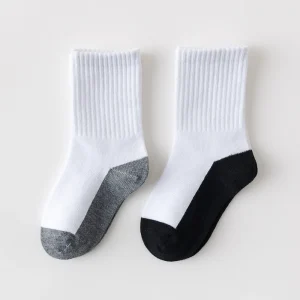 5 paia/lotto Autunno Inverno Bambini Calzini di cotone Bambini Adolescenti Moda Nero Bianco Per 1-12 anni Studente Calore Neonata Ragazzo Calzini 1