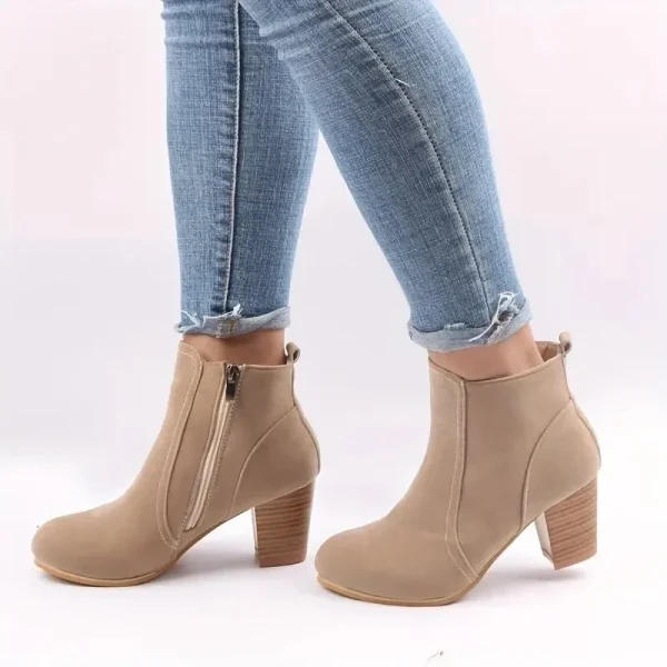 Stivali da donna Autunno Inverno Scarpe con zip con tacco grosso per donna Stivaletti Chelsea moda di lusso Stivali comodi moda donna 2