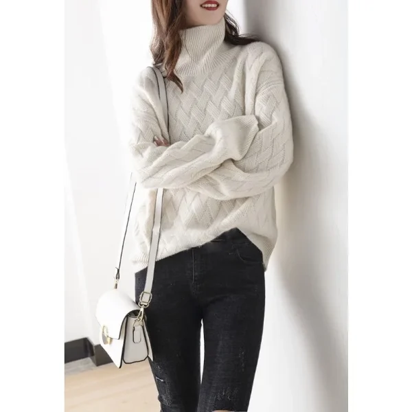 2024 nuove donne maglione allentato inverno casual chic cashmere oversize maglione spesso pullover pullover manica lunga femminile S-3XL 6