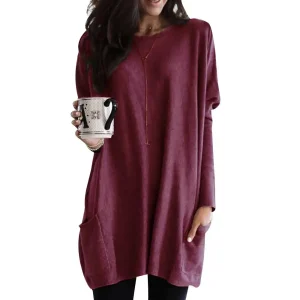 S-5XL Top da donna Autunno Inverno Manica lunga T-shirt basic Tee Camicia pullover oversize casual per abiti corti Y2K femminili 1