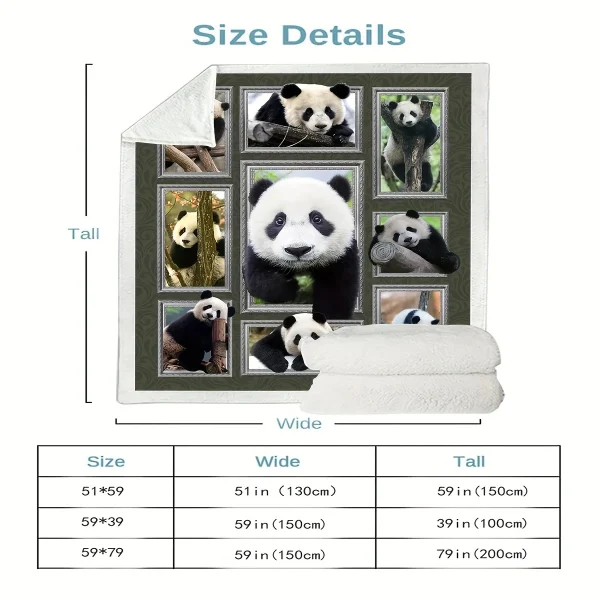 Coperta in peluche modello panda Confortevole stile moderno universale quattro stagioni adatta per divano letto Coperta decorativa da viaggio 5