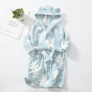 Accappatoio del fumetto per i bambini Flanella Manica lunga con cappuccio Abbigliamento per bambini Ragazzi Robe Primavera Autunno Inverno Accappatoio per bambini 2-12 anni 1