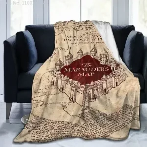 Ai Weier Extra morbido Mi piace l'esercizio Marauders Mappa Coperte da tiro, Coperta da viaggio in flanella Sherpa Coperte indossabili, Grandi 1