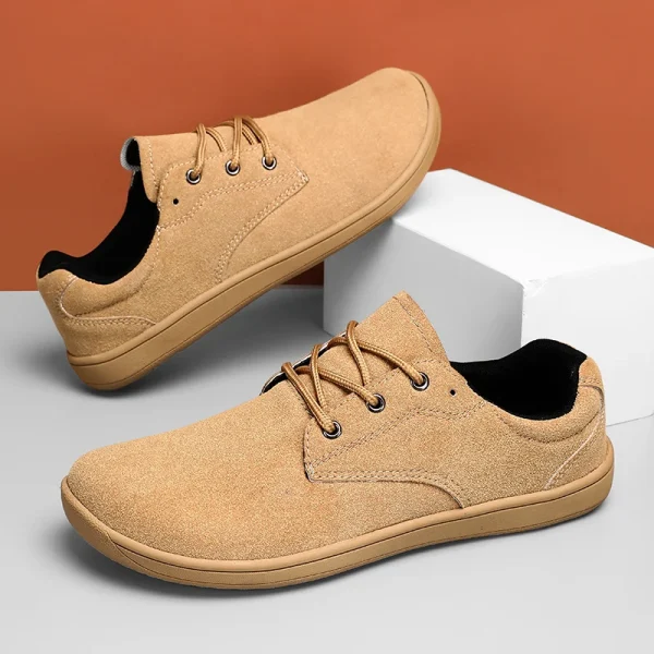 Scarpe da ginnastica da uomo a piedi nudi con punta larga piedi al naso minimalista tomaia in pelle scamosciata di mucca scarpe casual da uomo calzature per donna 3