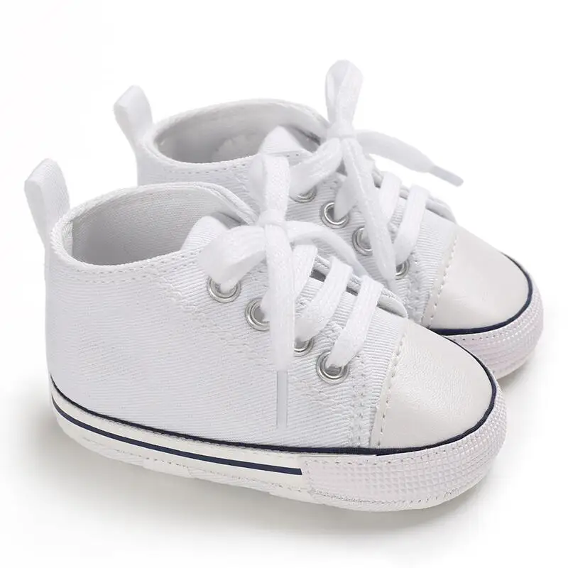 Toddler neonato First Walker Toddler suola morbida scarpe da passeggio antiscivolo scarpe da bambino ragazzi neonate scarpe da ginnastica Casual classiche in tela 3