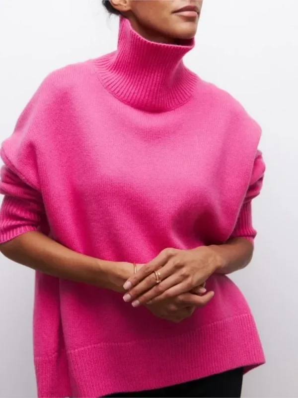 Maglione dolcevita da donna autunno inverno solido elegante spesso caldo pullover lavorato a maglia a maniche lunghe maglioni basic casual da donna top 4