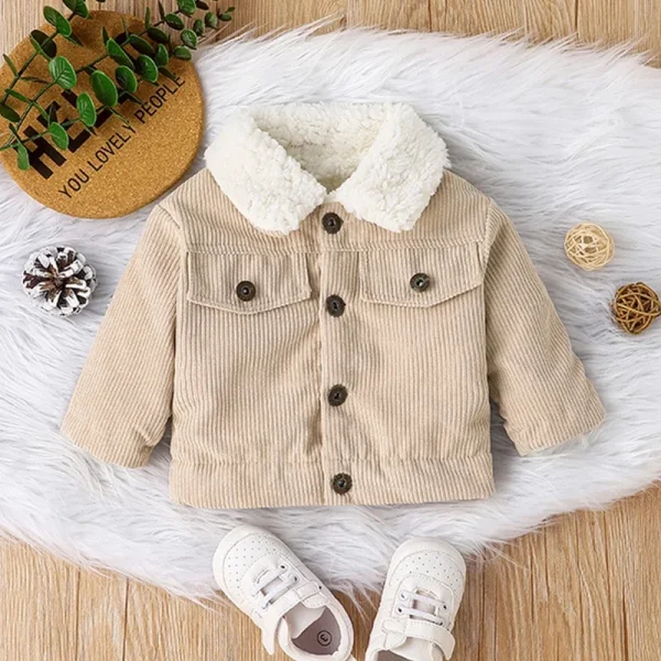 Capispalla calda per neonato 0-3 anni Cappotto invernale in cotone moda casual Manica lunga Abbigliamento per bambini 1