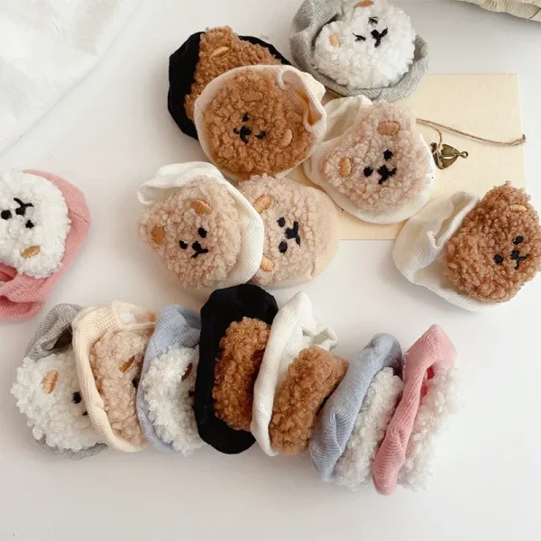 Nuovi bambini Ragazzi Ragazze Calzini corti Neonato Cartone animato Orso Calzino Bambini Morbida barca Socken Carino Infantile Socken Accessori per bambini 6