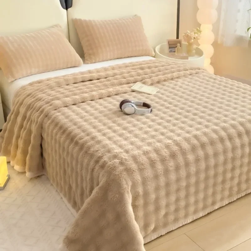 1 pezzo di coperta multifunzionale in schiuma di latte super morbida, traspirante e calda, può essere utilizzata come lenzuolo, coperta per pisolino 1