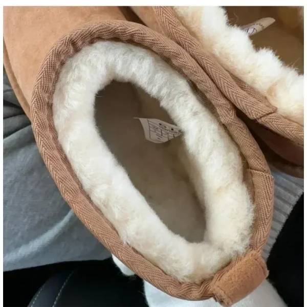 NO-LOGO!!!2024 nuovi mini scarponi da neve classici. Combinando pelle di pecora e vera pelle, stivali caldi invernali alla moda e casual 4