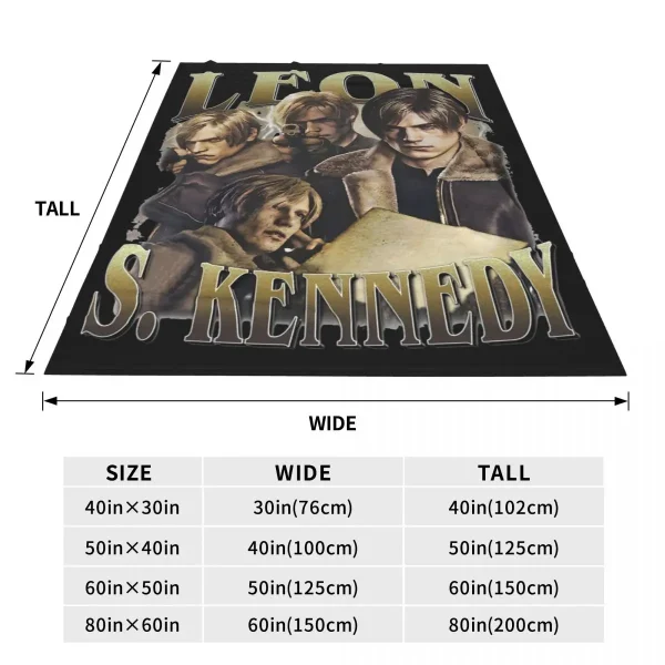 Leon S. Kennedy Residents Evils Coperte Coperta estiva portatile leggera e sottile in velluto per letto Trapunta sottile in peluche da viaggio 5